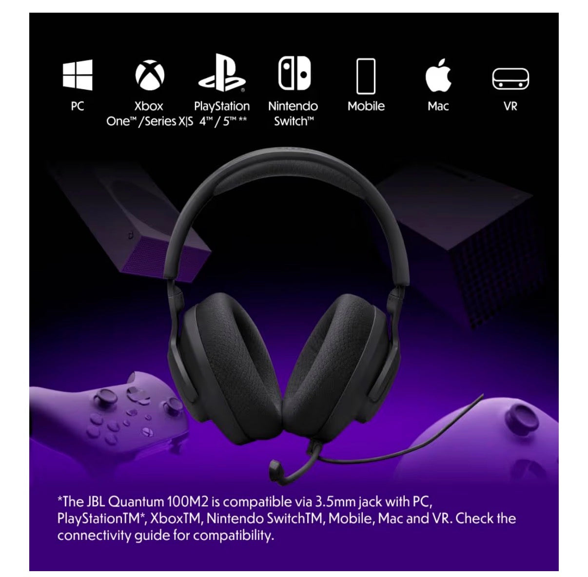 JBL Quantum 100M2 Wired Over-Ear Gaming Headset
